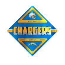 Rico Industries NFL Los Angeles Chargers Metal Crossing Sing - Woondecoratie Perfect voor slaapkamer Man Cave Garage