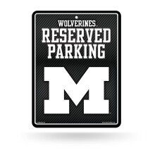 Rico Industries NCAA Michigan Wolverines Metall-Parkschild, 21,6 x 27,9 cm, Karbonfaser-Metall-Parkschild  ideal fr Mnnerhhle, Schlafzimmer,