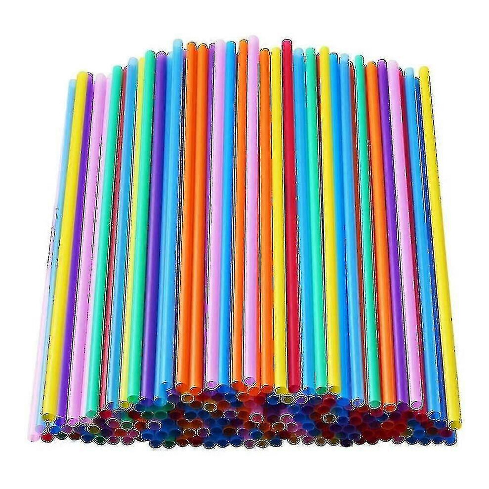 （100pcs） 1000pcs Colorful Long Plastic Disposable Straws