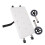 Walker Shower Board White 6" Adjustable Height Stainless Steel Wheels 5
