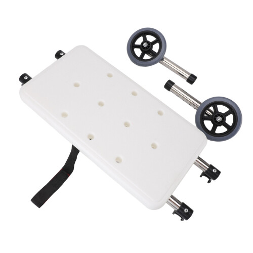 Walker Shower Board White 6" Adjustable Height Stainless Steel Wheels 2