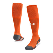 Meias Under Armour Unisex Adulto Magnetico até o Joelho 1 Pacote, (800) Laranja Equipe/Cinza Pitch/Branco, Médio