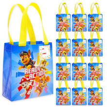 Paw Patrol Party Favor Bags Set - 12 Pack of 8"""" Goodie Bags for Kids Bulk Reusable Mini Totes | Paw Patrol Birthday Party Supplies