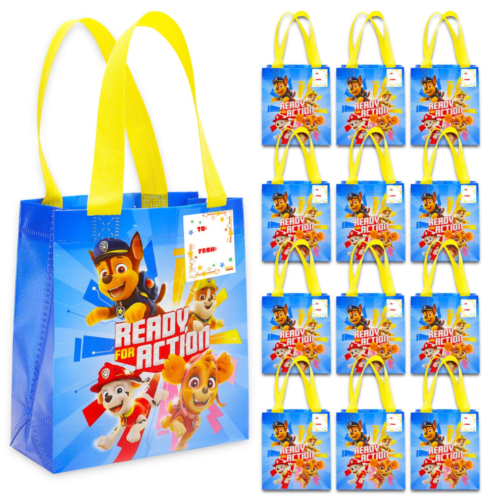Paw Patrol Party Favor Bags Set - 12 Pack of 8"""" Goodie Bags for Kids Bulk Reusable Mini Totes | Paw Patrol Birthday Party Supplies-image-OPC-PMHHDNS-NEW
