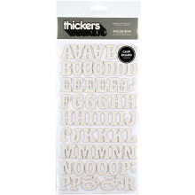 American Crafts 42864 Thickers Glitter Spaanplaat Letterstickers Roller Rink Wit