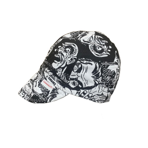 Comeaux Caps Reversible Welding Cap - Vintage Monsters (US Numeric 7 3/4 White)