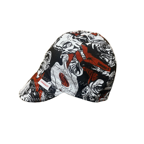Comeaux Caps Reversible Welding Cap - Vintage Monsters (US Numeric 7 3/8 Red)