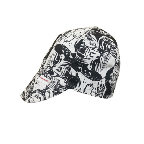Comeaux Caps Reversible Welding Cap - Vintage Monsters (US Numeric 7 3/4 White) 1