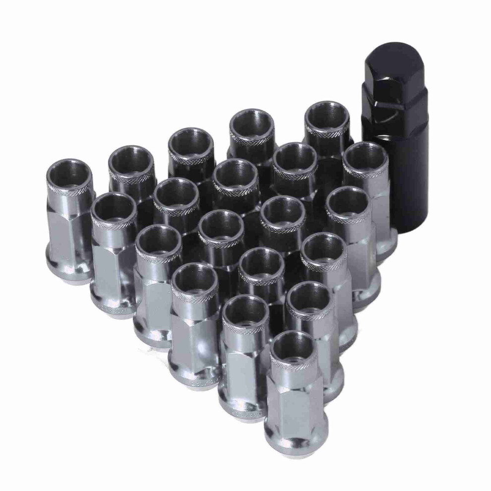 20Pcs M12x1.25 Metal Wheel Lug Nuts For Most Cars, Silver 7891356611490
