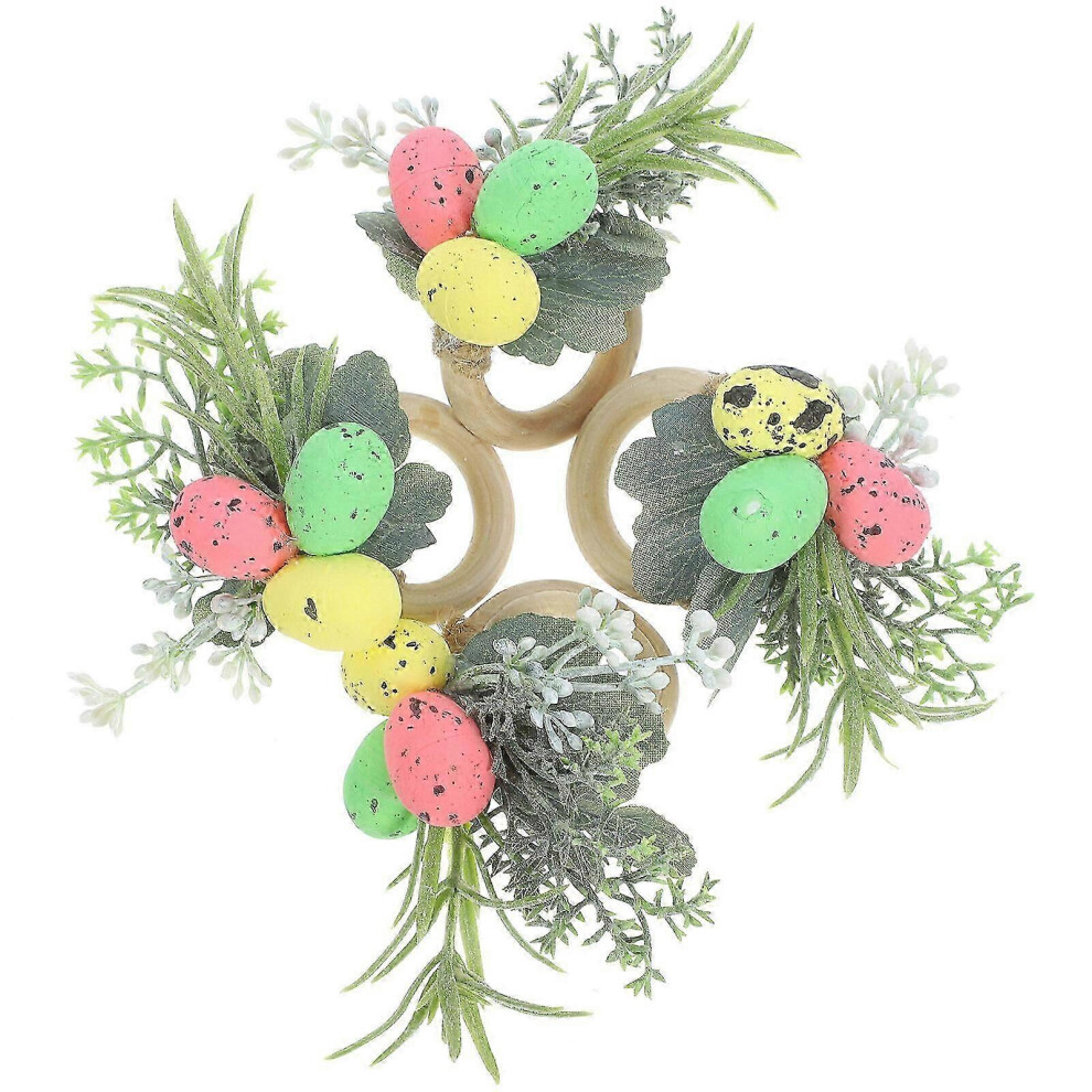 Set of 4 Easter Egg Napkin Rings, Napkin Holders for Easter Party, Restaurant