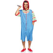 Creepy Killer heeft een jumpsuit met capuchon, print, zakken en dubbelzijdige ritssluiting.