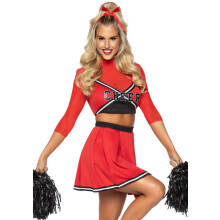 (XS (34)) Luxury red cheerleader costume for women