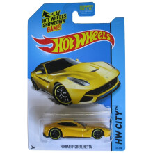 Hot Wheels 2014 HW City Ferrari F12 Berlinetta Amarillo #31/250 de Mattel
