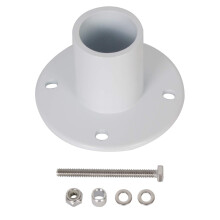 Flange de Ancoragem HECASA para Escadas de Piscina - 1,9" Alumínio Branco (1Pc)