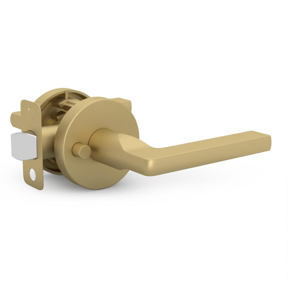 Mega Handles Ralph Privacy Door Handle - 1 Pack Interior Reversible Gold Door Handle Heavy Duty Bed & Bath Door Handles With Privacy Door Lock Fits 766679723656
