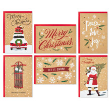 Hallmark Boxed Kerstkaarten Assortiment, Rustiek Kraft (6 Ontwerpen, 36 Kaarten met Enveloppen)