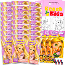 Disney Tangled Mini ensemble de cadeaux de fte pour enfants  Lot de 24 mini packs de jeu Tangled Grab n Go avec pages  colorier, autocollants