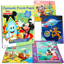 Lot de 5 livres de puzzle Mickey Mouse Clubhouse en vrac  200+ pices pour enfants de 4  6 ans, 3  5 ans Mickey Funhouse Puzzles ducatifs pou
