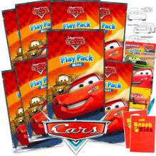 Disney Lot de 8 mini cadeaux de fte Cars  Lot de 8 packs de jeu Cars avec mini livres de coloriage, autocollants et sacs  cadeaux, dcorations