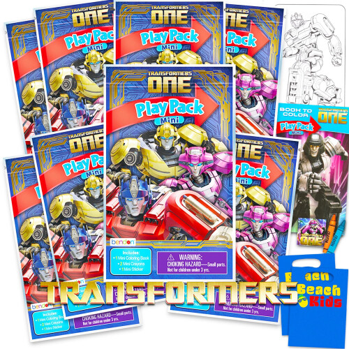 Transformers Conjunto de 8 Lembranças Mini Transformers - Pacote com 8 Kits de Brincar do Optimus Prime