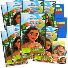 Disney Lot de 8 mini cadeaux de fte Moana  Lot de 8 packs de jeu avec mini livres de coloriage, autocollants et sacs cadeaux | Dcorations de f