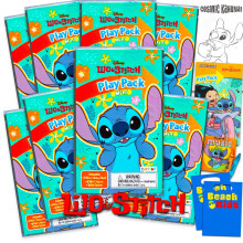 Paquetes de recuerdos de fiesta de Lilo y Stitch de Disney  Paquete con 8 bolsas de golosinas de punto con utensilios para colorear y mαs | Set