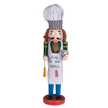 Clever Creations Grillmaster Quebra-nozes de Madeira Tradicional de 15 Polegadas, Decoração Natalina