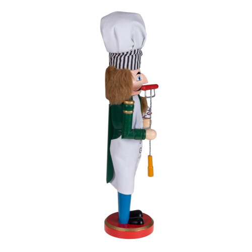 Clever Creations Grillmaster Quebra-nozes de Madeira Tradicional de 15 Polegadas, Decoração Natalina 1