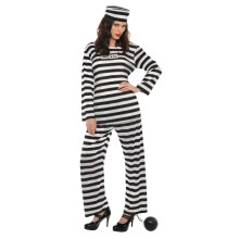 Amscan Zwart/Wit Lady Lawless Prisoner-kostuumset - Standaardformaat (1-pakket) - Gedurfd en duurzaam - Perfecte outfit voor je gewaagde avontuur
