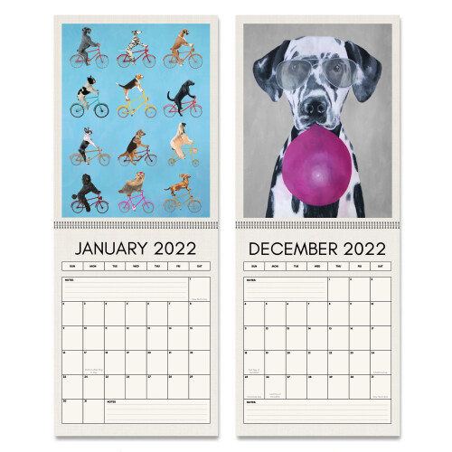 Americanflat Calendário de Parede 18 Meses - Design Cães 1