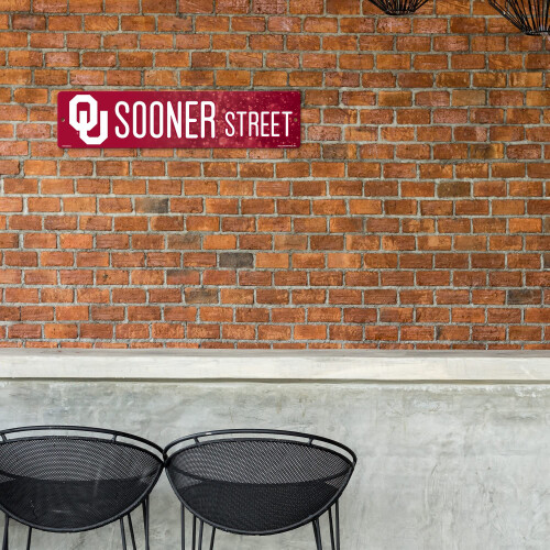 Rico Industries NCAA Oklahoma Sooners Placa de Rua Plástica 16-Inch 1