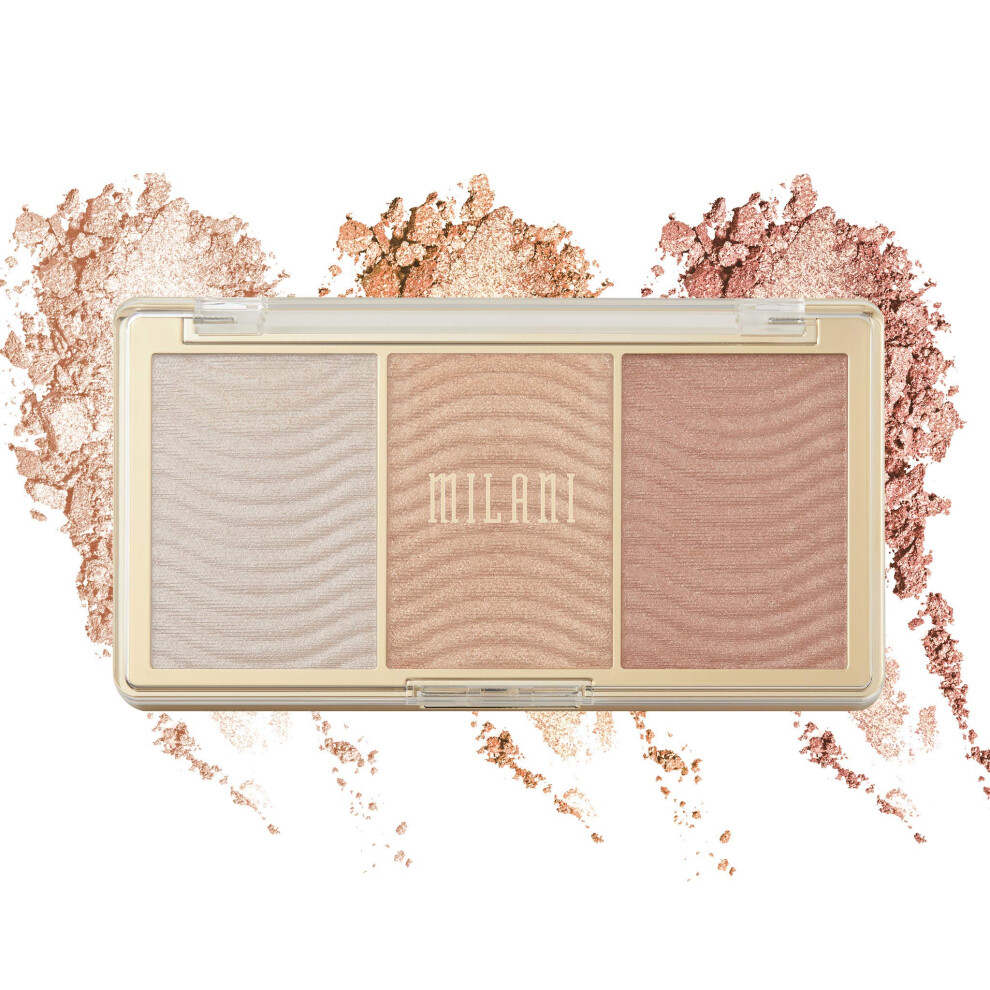Milani Stellar Lights Highlighter Palette - Rose Glow (0.42 Ounce) 3 Vegan, Cruelty-Free Face Powders that Contour & Highlight for a Glowing Look-image-OPC-P5VSYVK-NEW