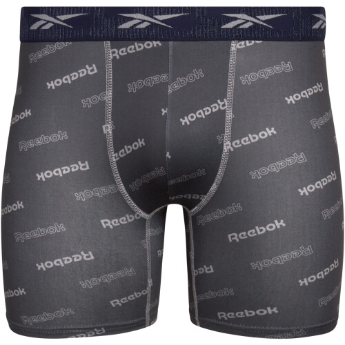 Reebok Reebok Ανδρικά Σπορ Εσώρουχα - Μαλακά Boxer Briefs (4 Πακέτο), Μικρό, Ναυτικό/Γκρι/Σχέδιο 2