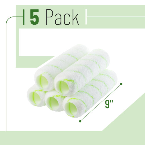 Bates- Verfroller Hoezen, 9", 5-Pack, Olijfgroene Strepen, Voor 9 Inch Verfrollers 1
