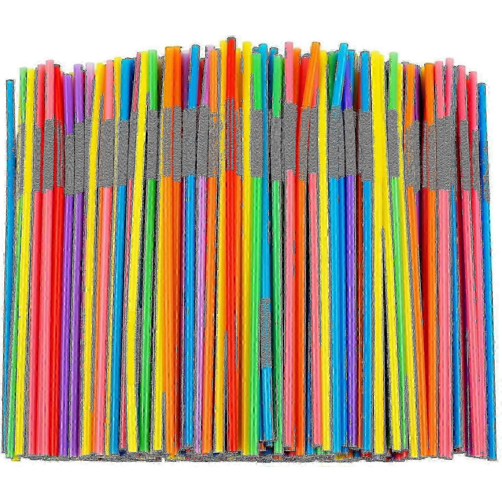 (500pcs) 100/300/500/1000pcs Colorful Plastic Flexible Straws, BPA Free Disposable Straws f54