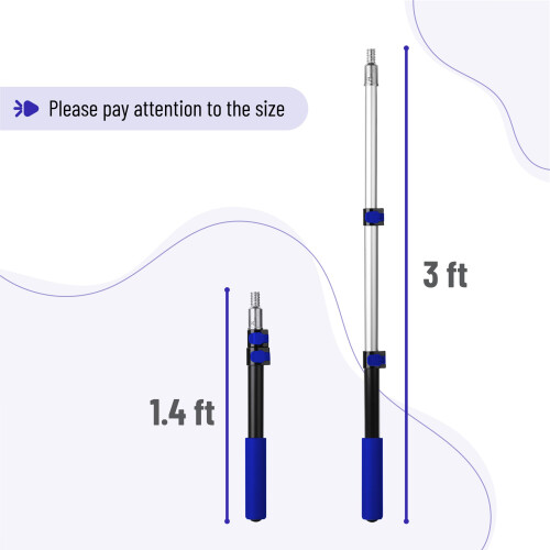 Bates- Poste de extensiσn Poste telescσpico azul oscuro de 1,4 a 3 pies 1