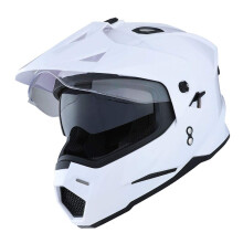 1Storm Capacete Motocross Off Road Full Face Dupla Visor Branco Brilhante, Tamanho Médio