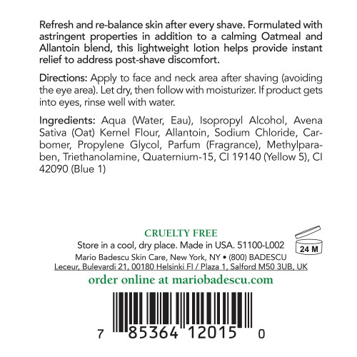 Mario Badescu Mario Badescu Lotion Après-Rasage Protéinée 118oz/4oz 2