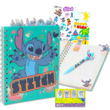 Juego de diario Disney Lilo & Stitch - Paquete con cuaderno en espiral con pegatinas con pestaρas divisorias Mαs | Set de diario Stitch para niρo
