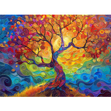Cross & Glory - De eeuwige levensboom - Legpuzzel van 1000 stukjes voor volwassenen | Levendige regenboogboompuzzel | Betekenisvolle uitdaging | Best