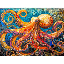 Cross & Glory - De grote blauwe octopus Enigma - Legpuzzel van 1000 stukjes voor volwassenen | Oceaanpuzzel | Unieke hersenkraker | Levendige maritie