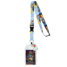 Disney La Belle et la Bte A Tale of Enchantment Cordon avec porte-badge d'identification et breloque en caoutchouc rose de 5,1 cm