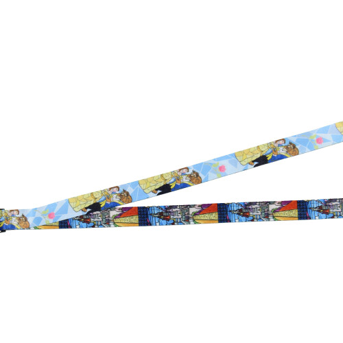 Disney Disney A Bela e o Monstro Lanyard com Porta-Crachá e Charme de Rosa de 2" 2