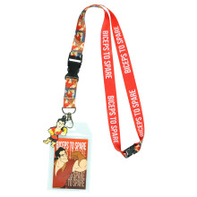 Disney La Belle et la Bte Gaston Biceps pour cordon de rechange avec porte-badge d'identification et breloque Gaston en caoutchouc de 5,1 cm