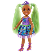 Barbie Dreamtopia Chelsea Sprite Doll, 7 pollici, con capelli verdi, moda e accessori, Multi (GJJ95)