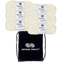 Lion Brand Basic Stitch Anti-pilling Ecru 202-098 (6-n?gler - Samme farveparti) kamgarn Medium #4 Akrylgarn til h?kling og strikning med projektt