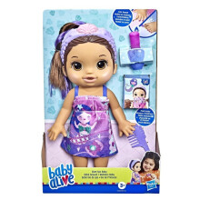 Baby Alive Glam Spa Baby Doll Sirena Maquillaje Juguete para niρos de 3 aρos en adelante Color Reveal Mani-Pedi y Maquillaje Muρeca Waterplay de