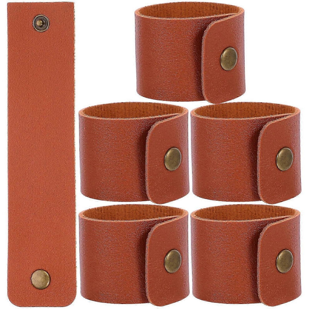 Set of 6 Faux Leather Napkin Rings, Simple Napkin Buckle, Holiday Napkin Rings