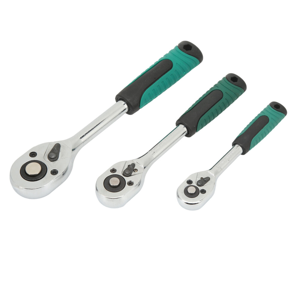 3Pcs 24 Tooth 3/8In Metal Ratchet Wrench Set For Car Repair 8401356612091