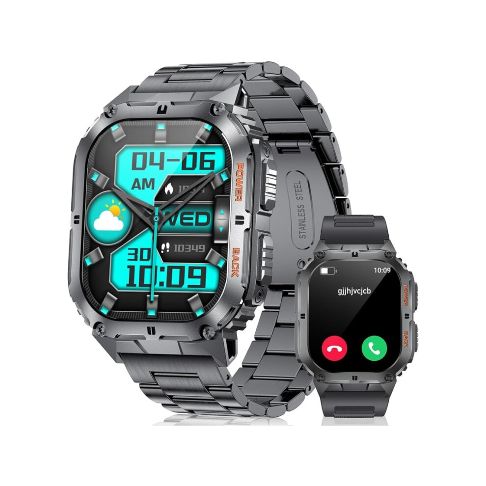 Men's Smartwatch, 1.96" Amoled Fitness Tracker With Answer And Make Calls, Over 100 Sports Modes, Heart Rate Monitor. 6220252896464